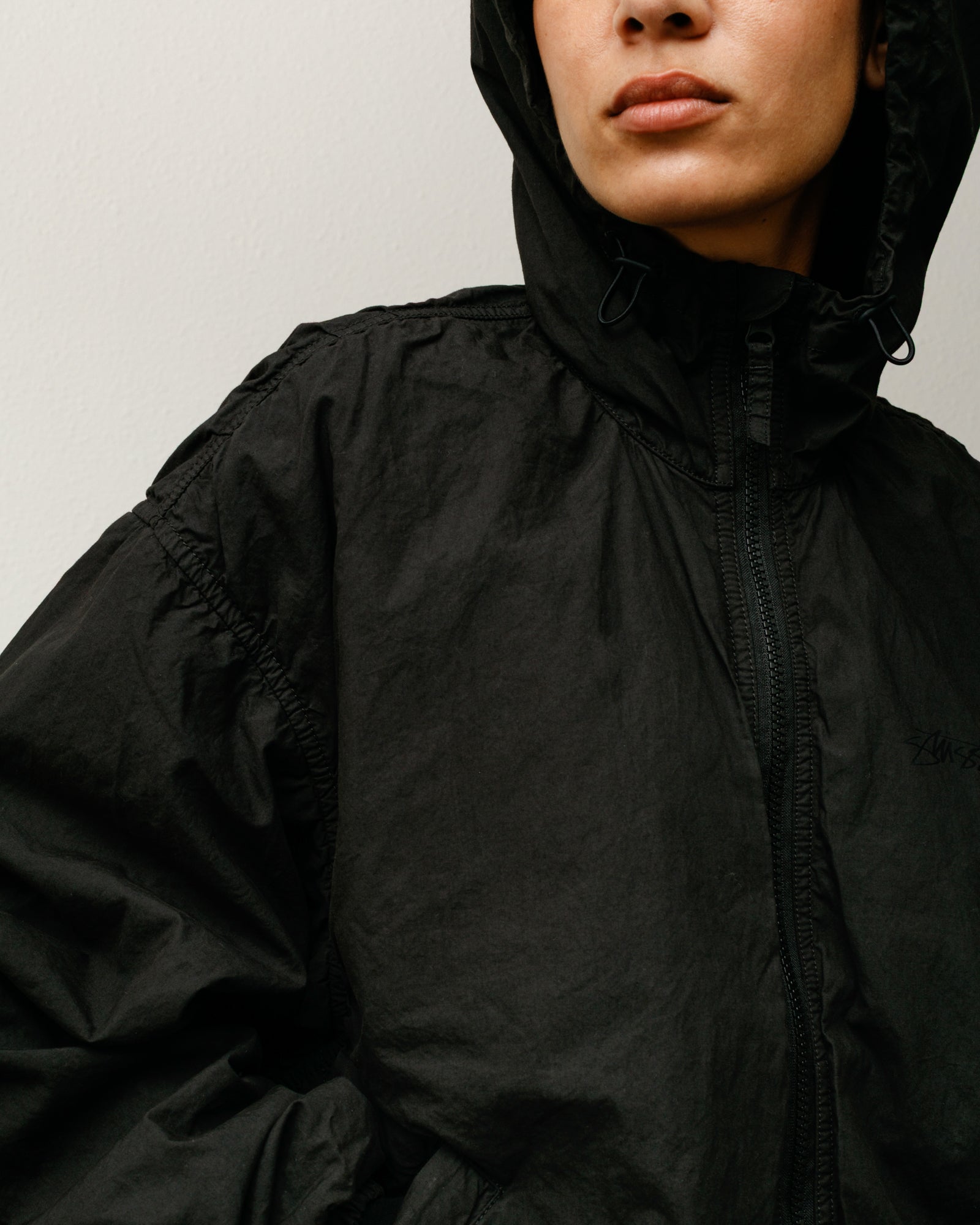 Double Cotton Hooded Jacket – Black | Outerwear | Stüssy Europe