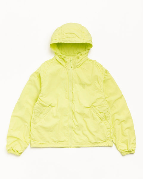 Double Cotton Hooded Jacket Mens Long Sleeve In Lime
