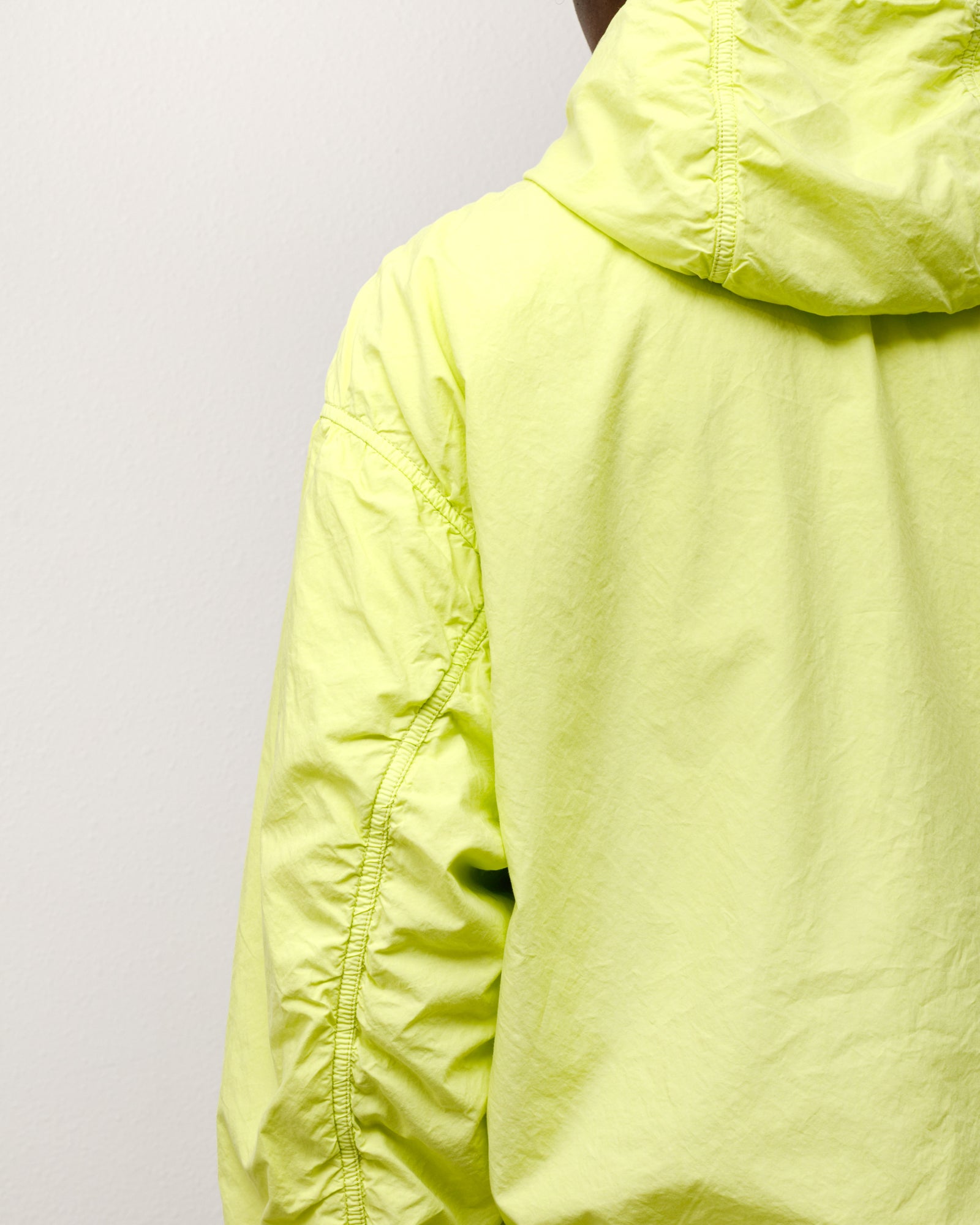 Double Cotton Hooded Jacket Mens Long Sleeve In Lime