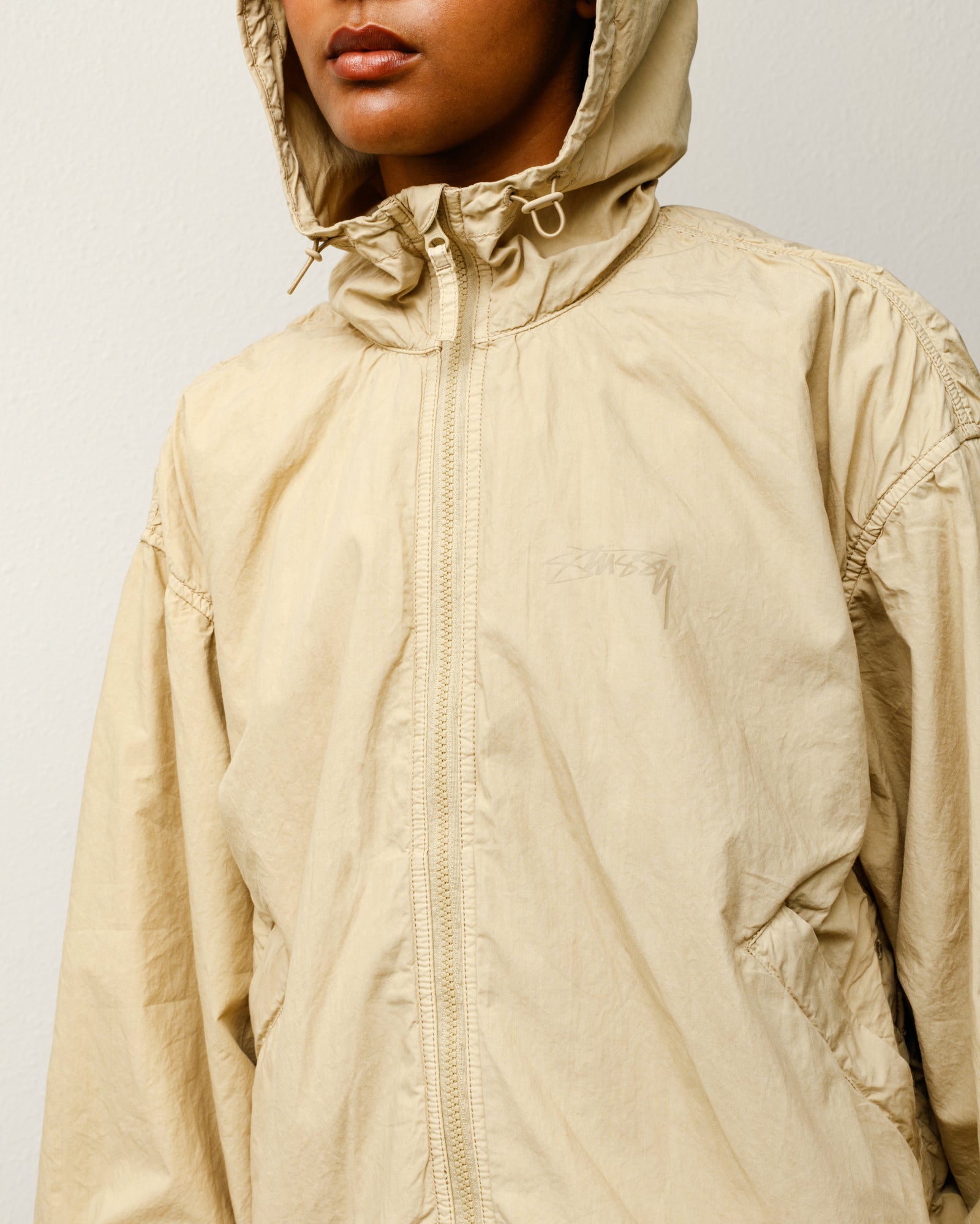 Double Cotton Hooded Jacket – Sand | Outerwear | Stüssy Europe
