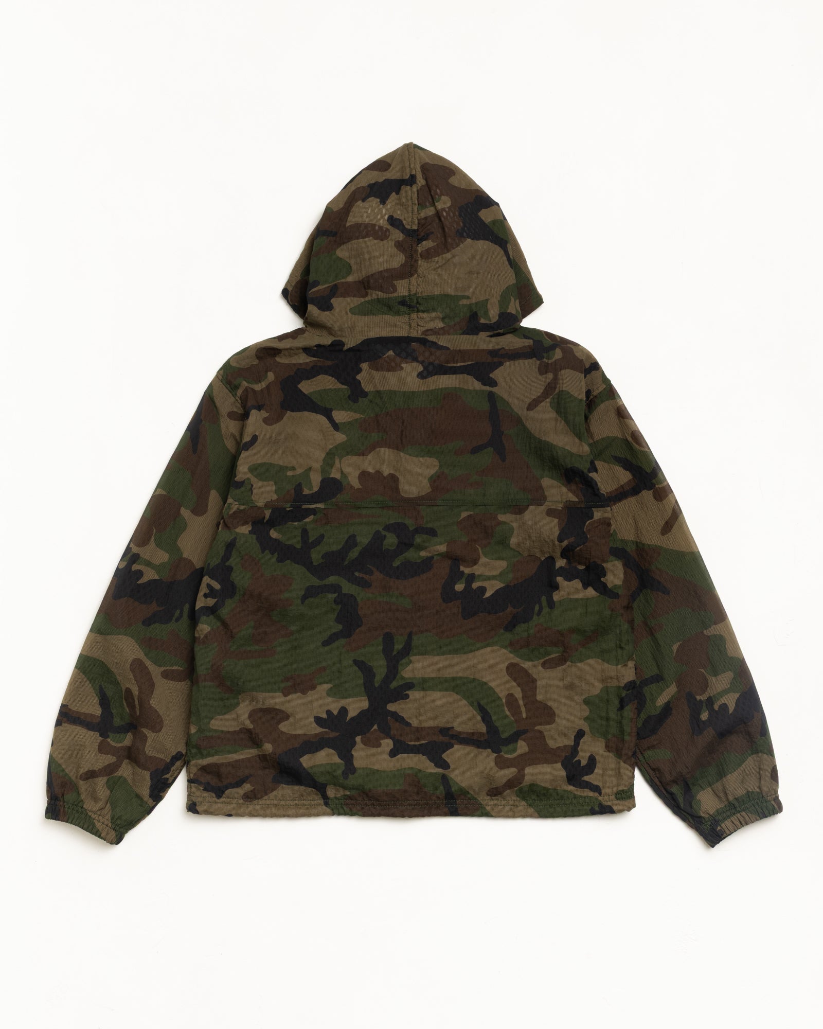 Layered Mesh Hooded Jacket Unisex Long Sleeve In Woodland Camo