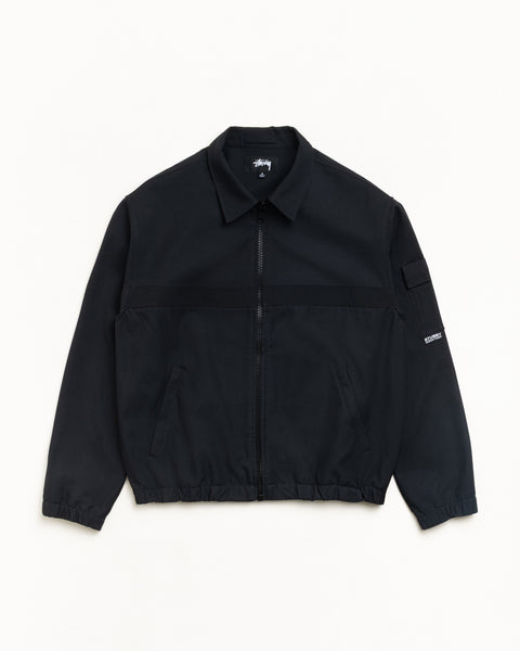 Mechanic Jacket Unisex Long Sleeve Zip Front In Black