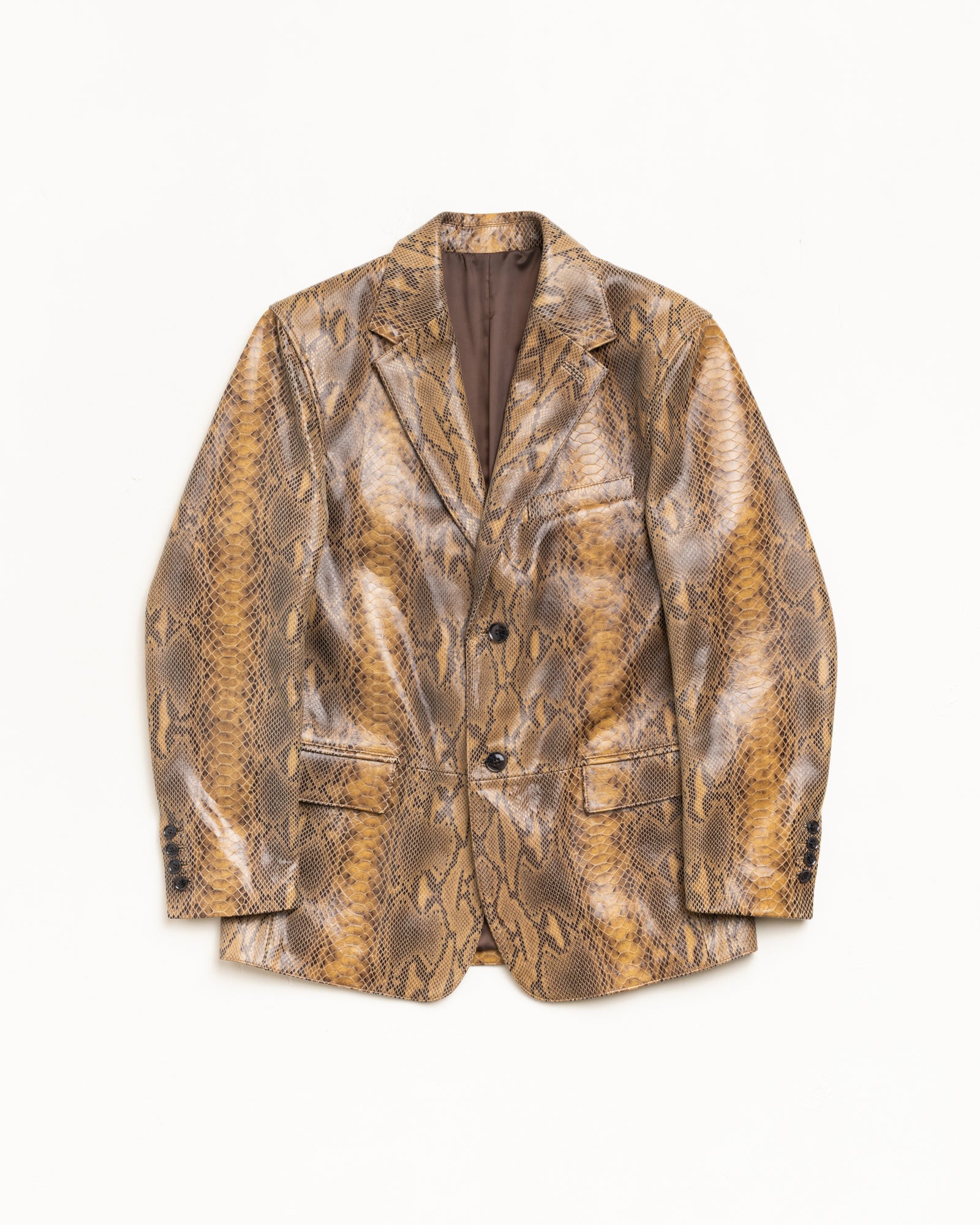 Leather Blazer Snake Unisex Long Sleeve In Snake