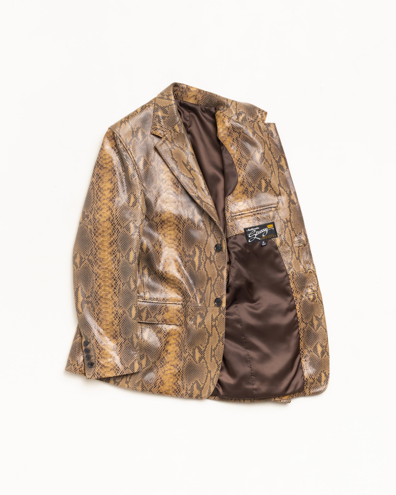 Leather Blazer Snake Unisex Long Sleeve In Snake