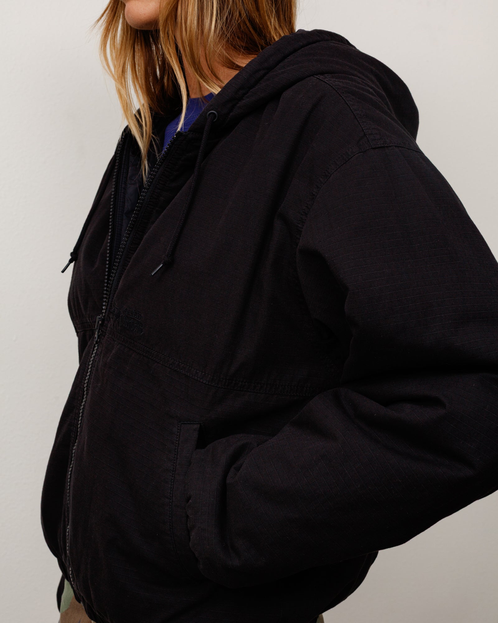 Work Jacket Ripstop Unisex Long Sleeve In Black