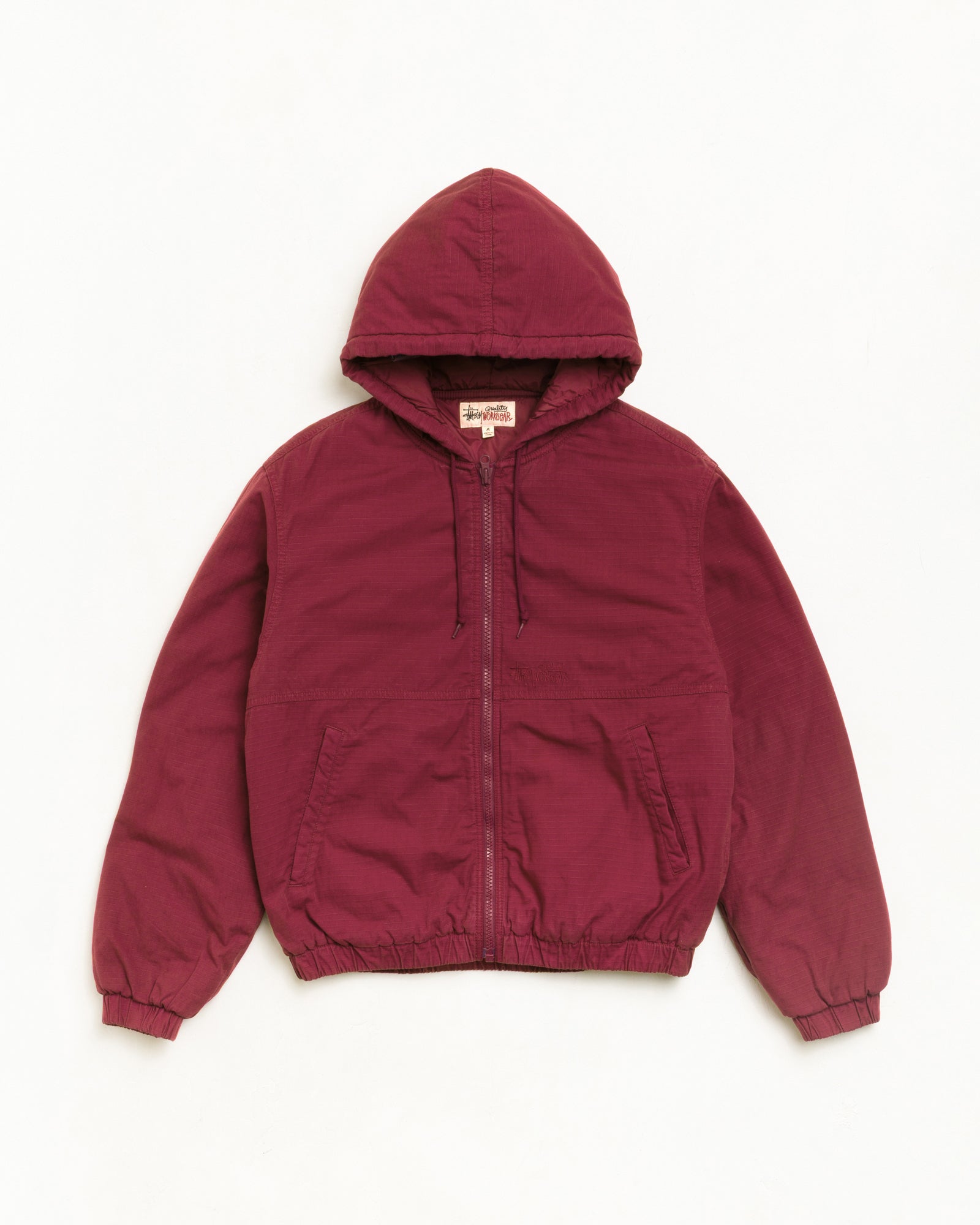 Work Jacket Ripstop Unisex Long Sleeve In Burgundy | hero:main:collection:new-arrivals,shirts,tops-shirts,all,tees,outerwear,denim,knits,accessories,sunglasses,hoodies,sweats,mens-hoodies-sweatshirts,shorts,pants,bottoms,crew-sweats,zip-ups,swim,sweatpants,graphics,lazy-tees,swim,basic-9twenty,button-ups,shorts,cargos,denim-jeans,bottoms,bags,belts,wearables,gear,footwear,button-ups,basic-tops,jerseys,big-ol,classics,slim,jackets,all, | product-card-slider