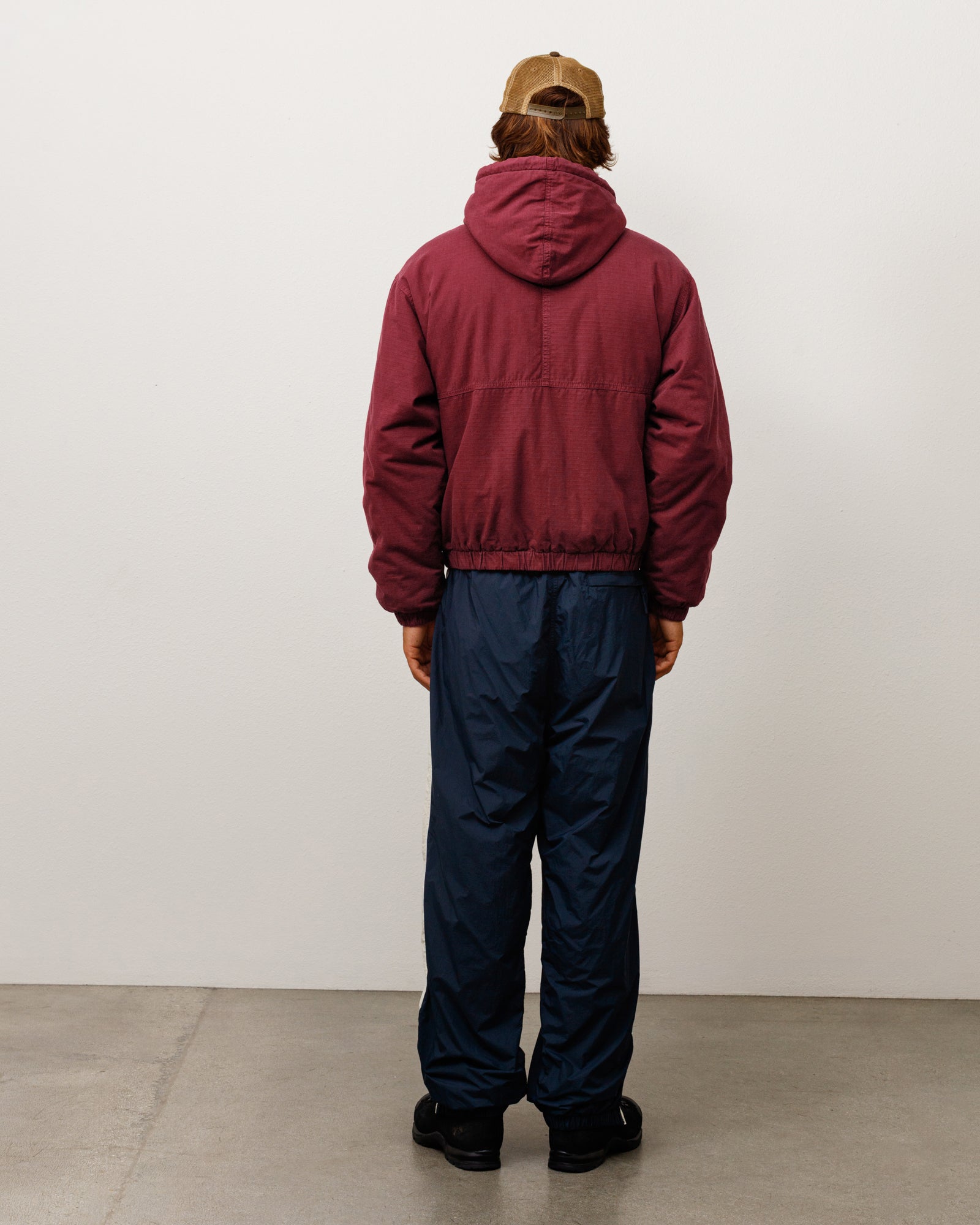 Work Jacket Ripstop Unisex Long Sleeve In Burgundy