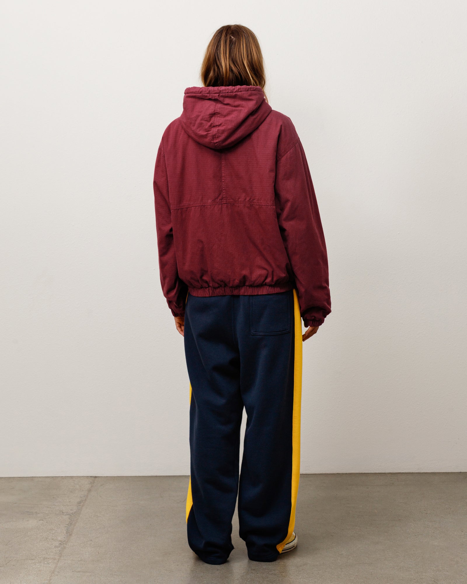 Work Jacket Ripstop Unisex Long Sleeve In Burgundy