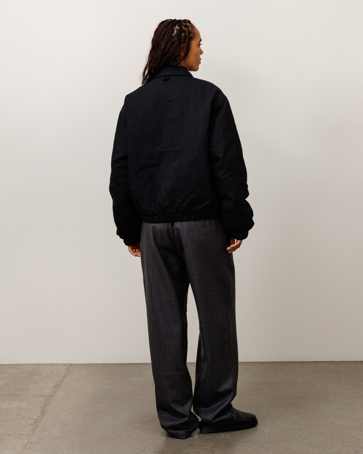 Nyco Collared Work Jacket Unisex Long Sleeve In Black
