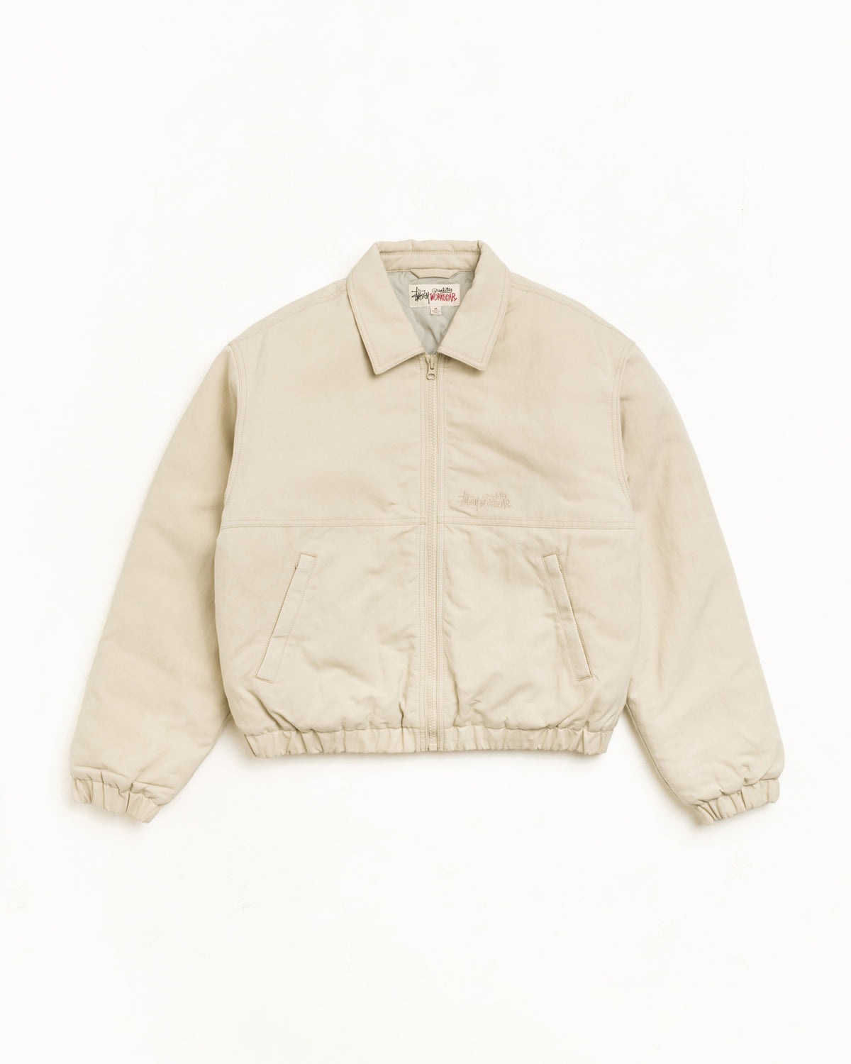 Nyco Collared Work Jacket Unisex Long Sleeve In Sand