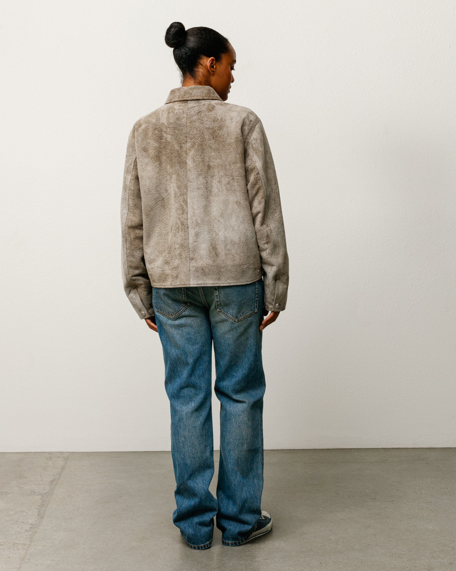 Garage Jacket Suede Unisex Long Sleeve In Suede