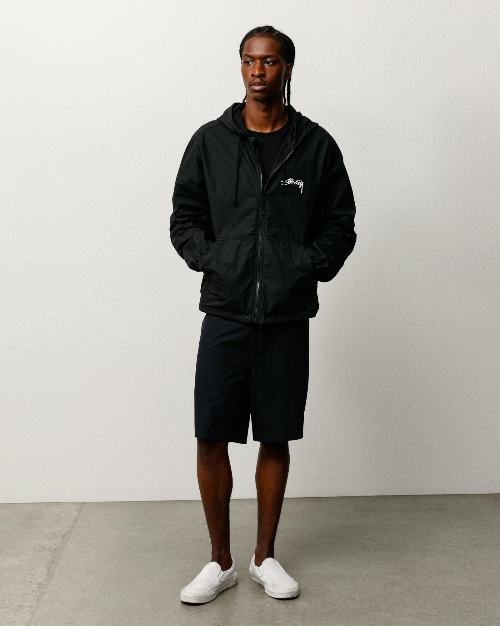 Veste unisexe Beach Shell en coton ciré, coloris noir