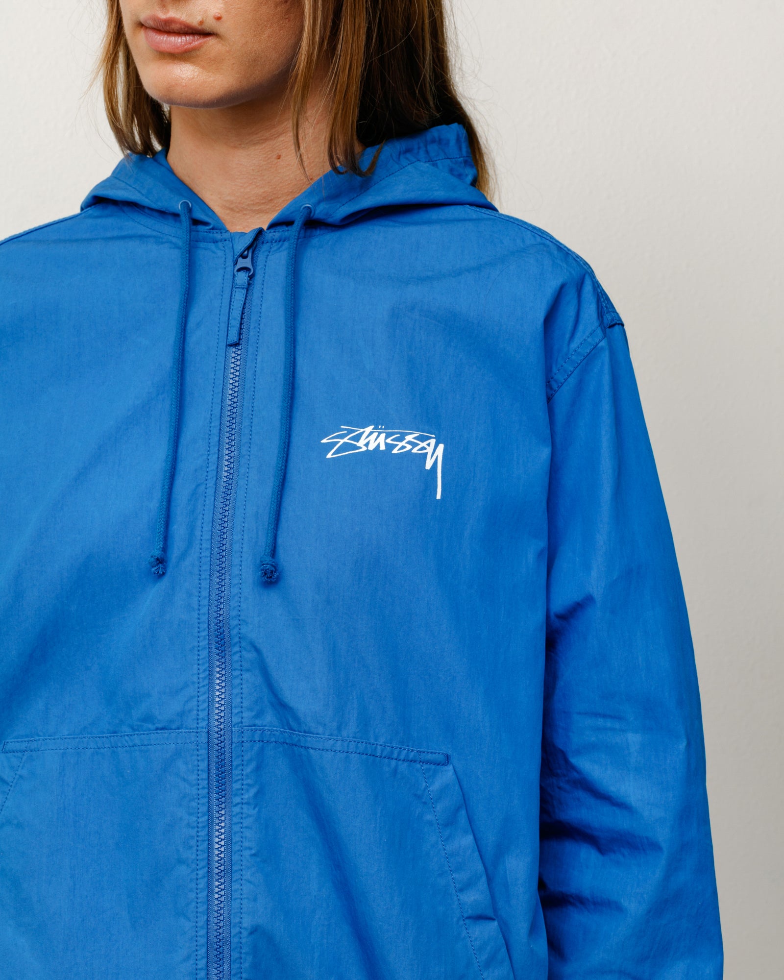 Veste Beach Shell en coton ciré Stüssy dans le coloris Bleu