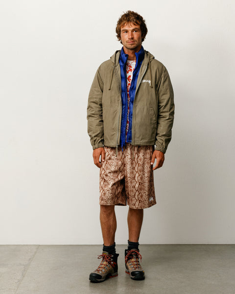 Veste unisexe Stüssy Waxed Cotton Beach Shell en coloris Olive