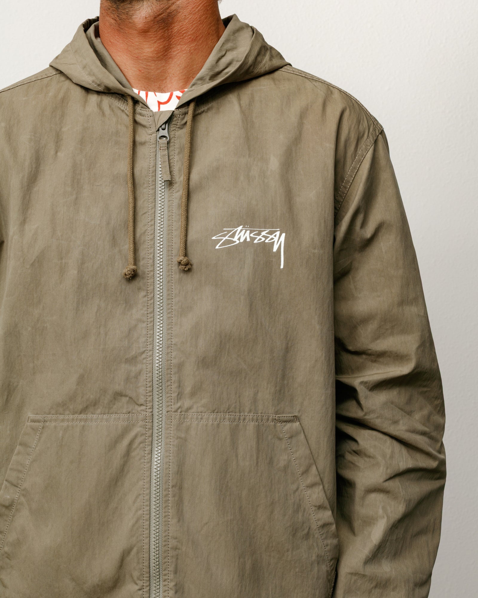 Waxed Cotton Beach Shell - Olive | Outerwear | Stüssy Europe