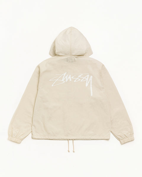 Waxed Cotton Beach Shell Veste dans le coloris Stone