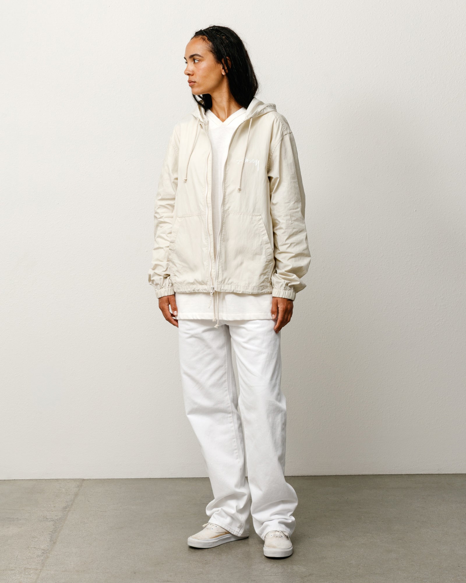 Veste unisexe Stüssy Waxed Cotton Beach Shell en coton ciré, coloris Stone