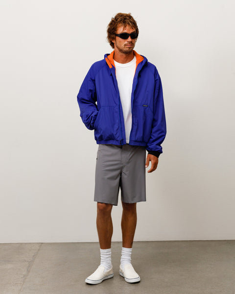 Coastline Hooded Jacket Unisex Long Sleeve In Iris