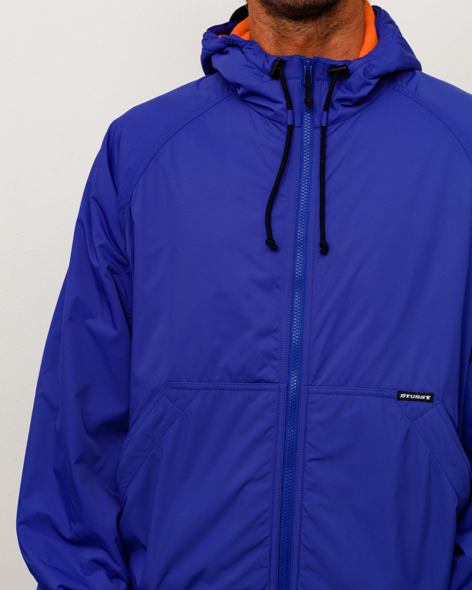 Coastline Hooded Jacket Unisex Long Sleeve In Iris