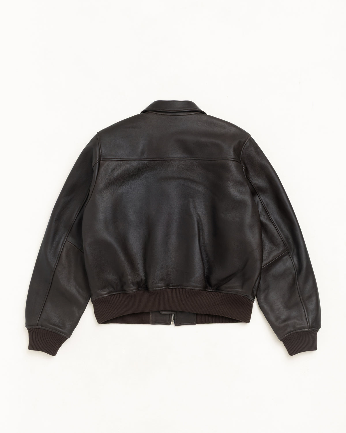 Fur Lined Flight Jacket Unisex Long Sleeve In Brown