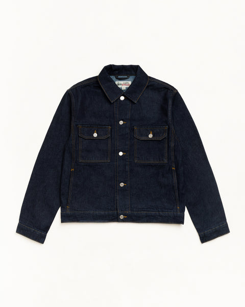 Veste trucker en denim Stüssy dans le coloris Indigo rincé