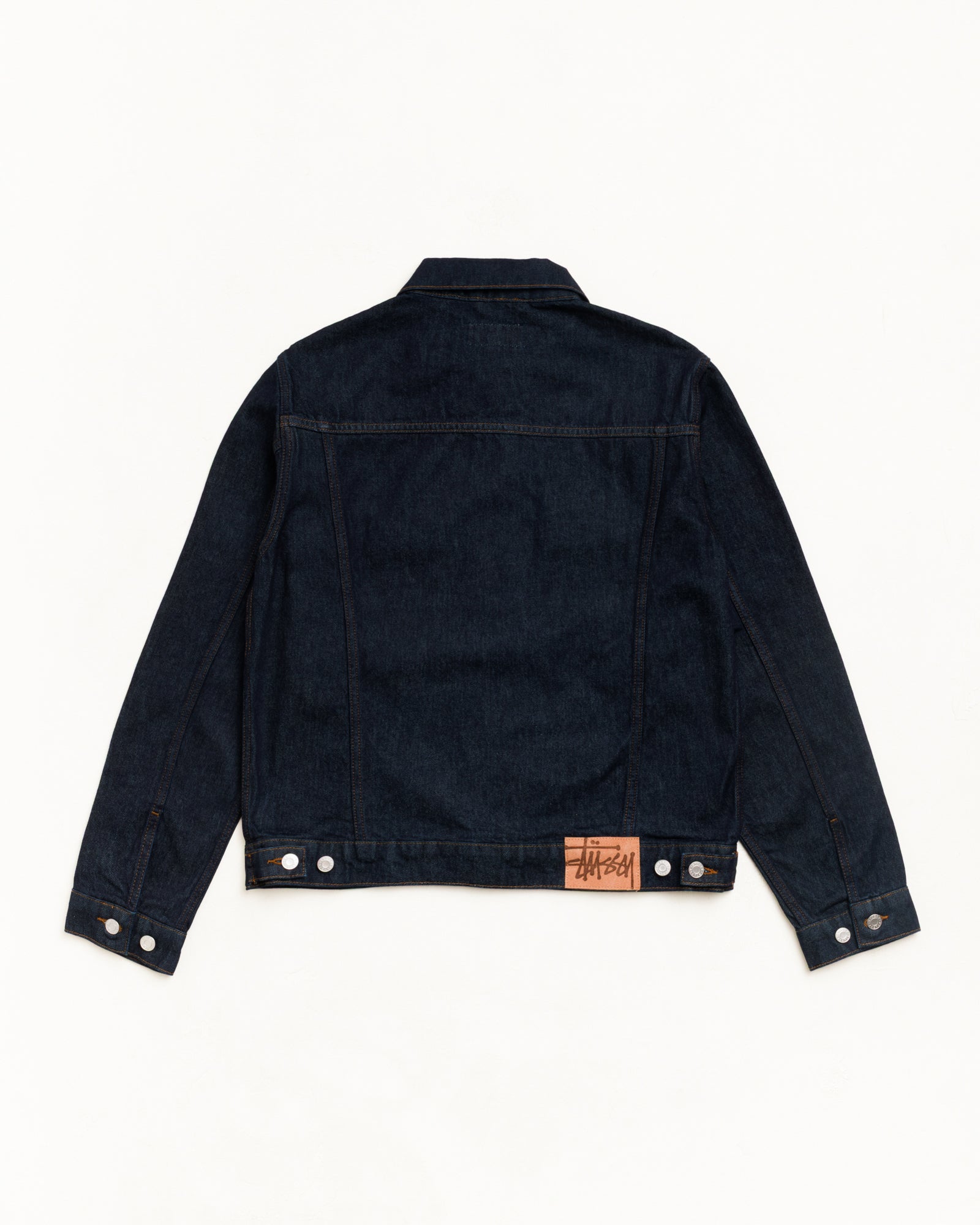 Trucker Denim Unisex Long Sleeve In Rinsed Indigo