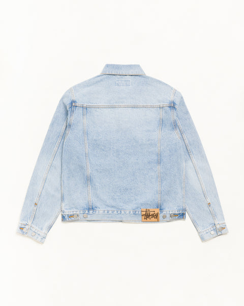 Stüssy Denim Trucker Jacket Oberbekleidung in der Farbe Light Wash Indigo