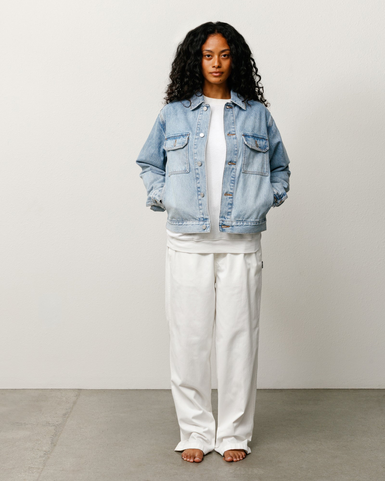Denim Trucker Jacket - Light Wash Indigo | Outerwear | Stüssy Europe