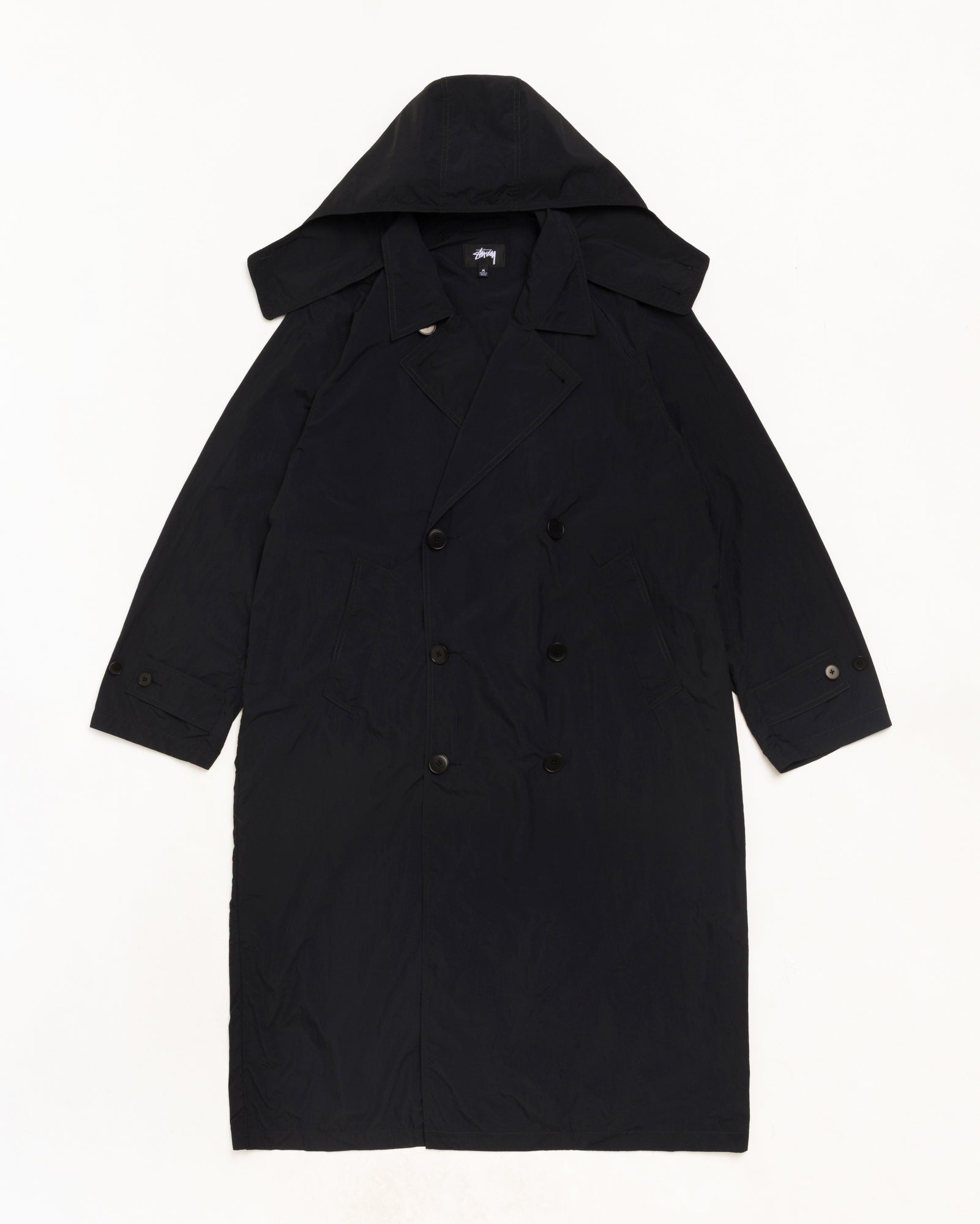 Double Breasted Trench – Black | Oberbekleidung | Stüssy Europe