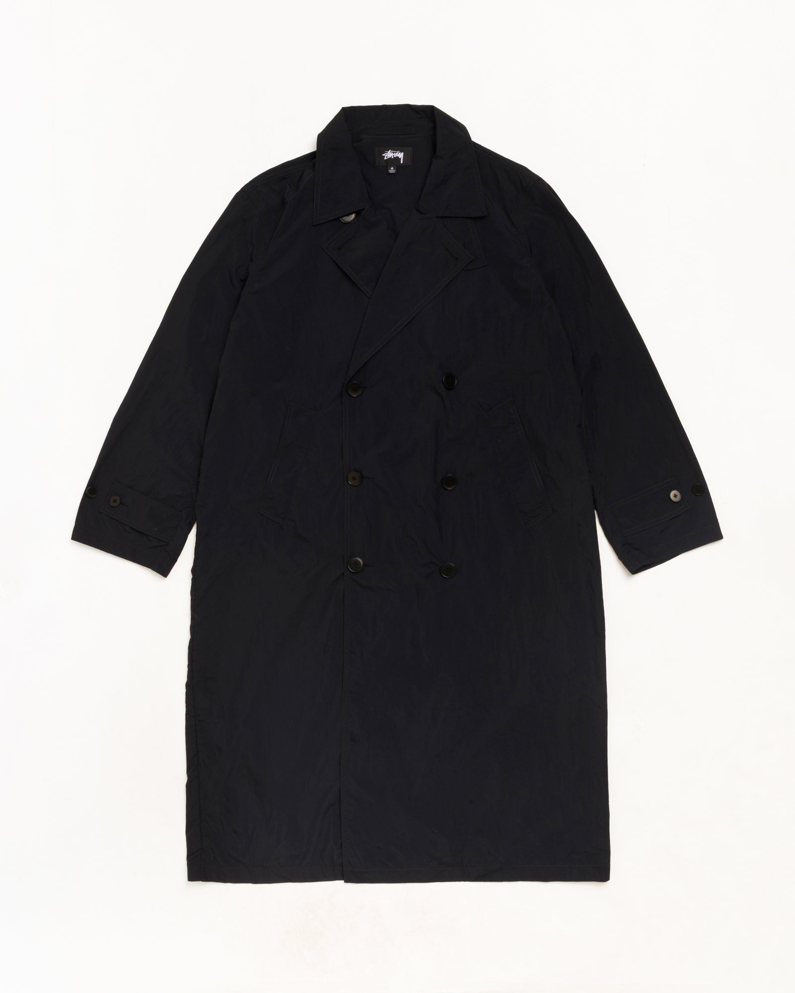 Double Breasted Trench - Black | Outerwear | Stüssy Europa