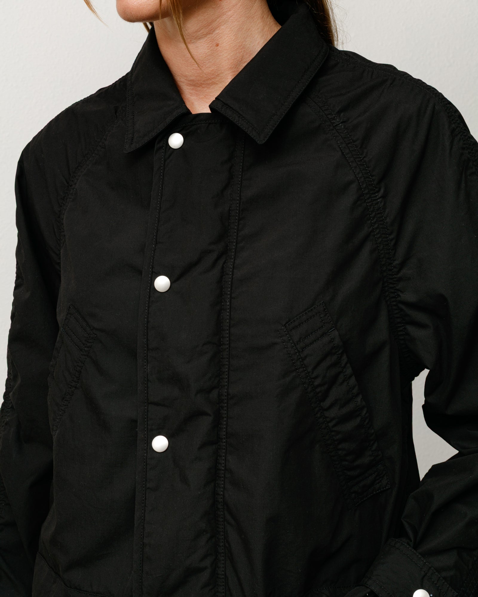 Manteau long léger unisexe à manches longues, coloris noir