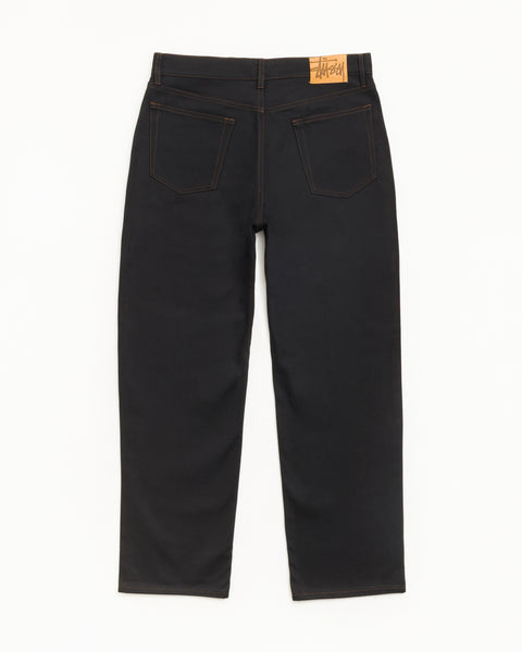 Big Ol' Jean Denim Pantalones en color negro crudo con costuras en contraste