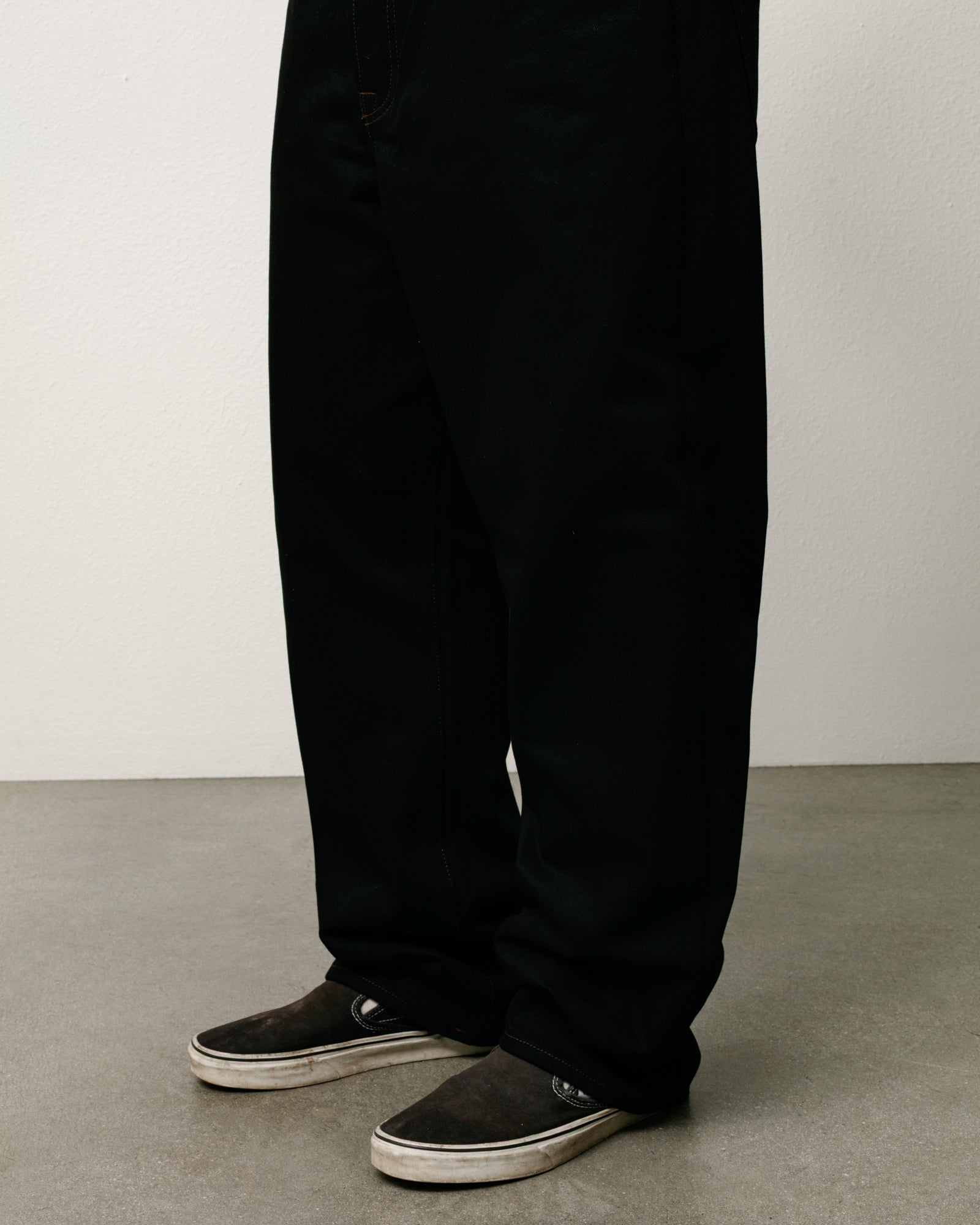 Big Ol Jean Denim Unisex In Raw Black Contrast Stitch