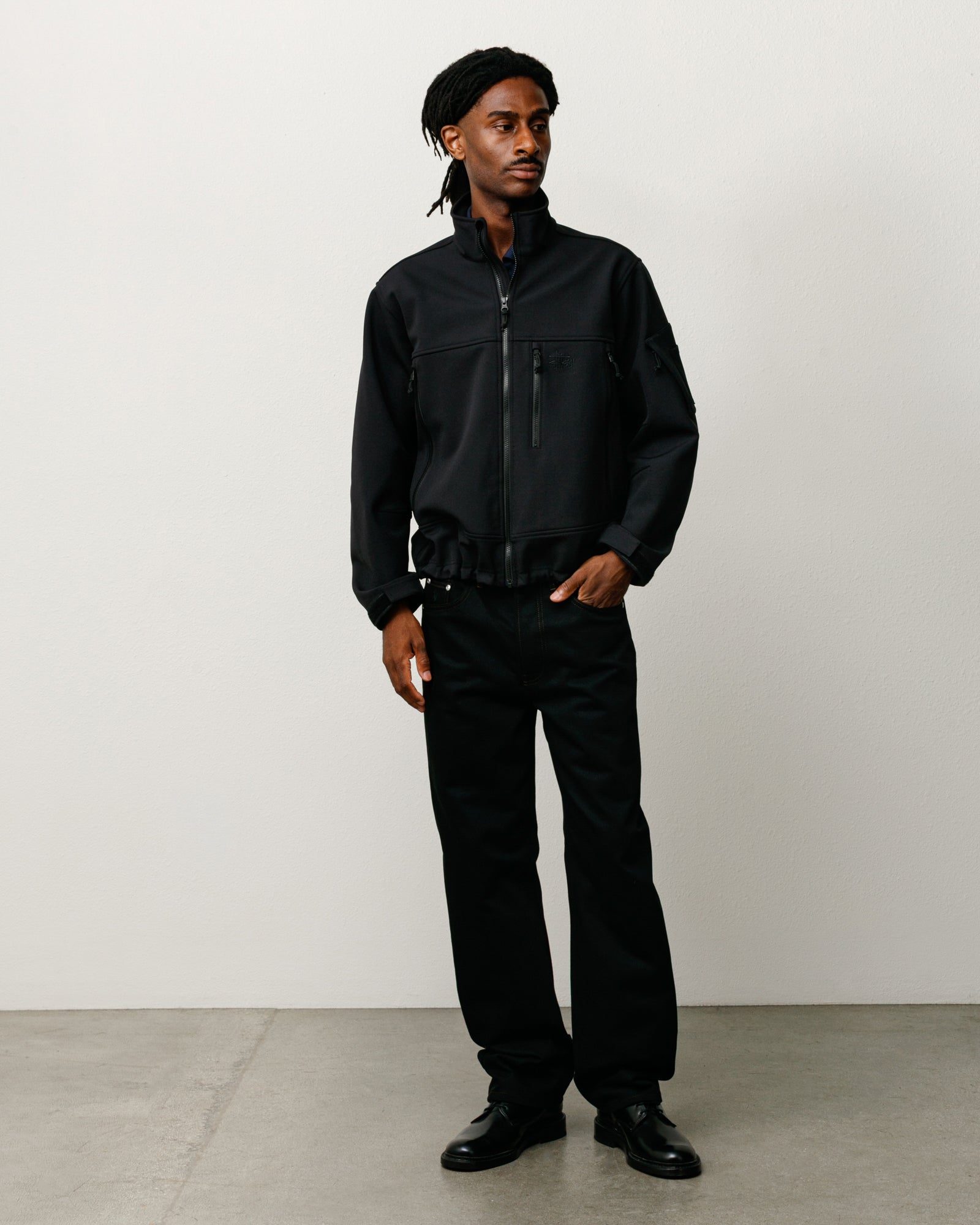 New Classic Jean Denim Unisex In Raw Black Contrast Stitch