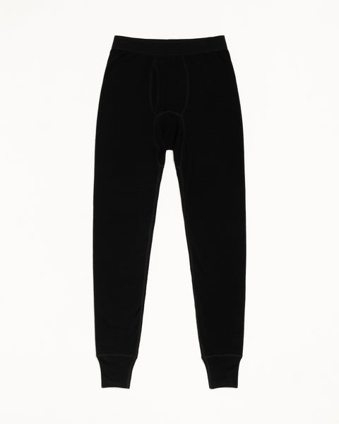 Wool Thermal Bottoms Mens Regular In Black