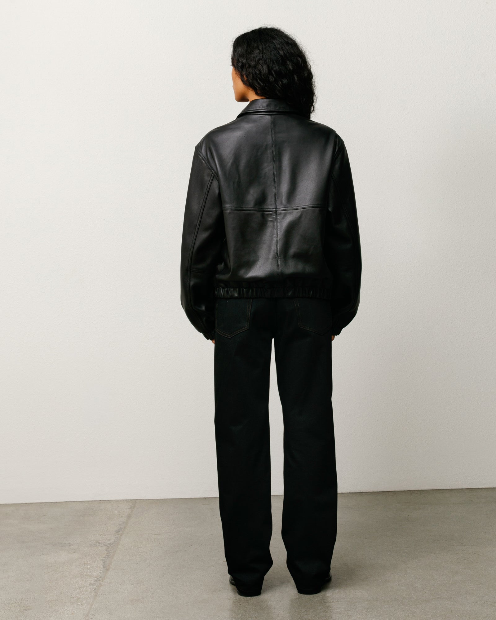Slim Jean Denim Unisex In Raw Black Contrast Stitch