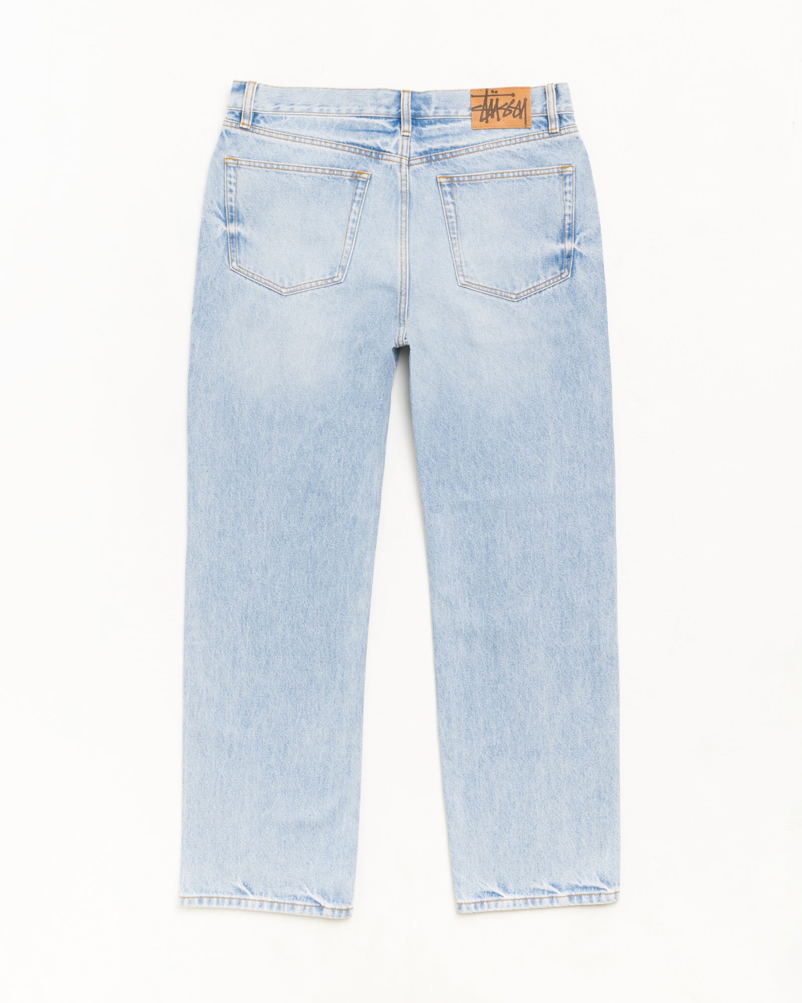 Jean New Classic denim en Indigo délavé clair, unisexe coupe droite, vue dos