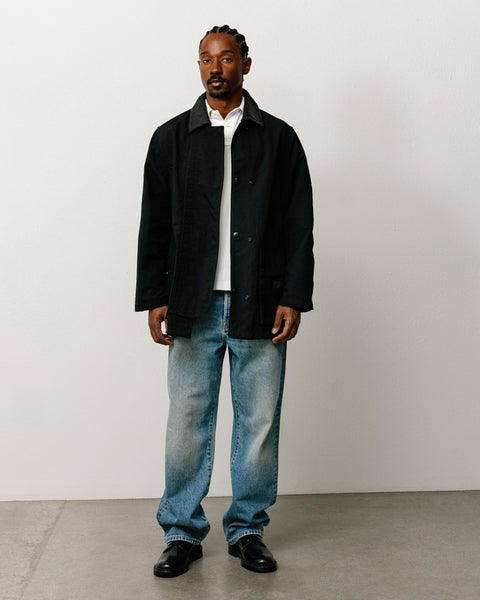 Jean Big Ol' en denim unisexe coloris indigo délavé foncé, coupe baggy fuselée