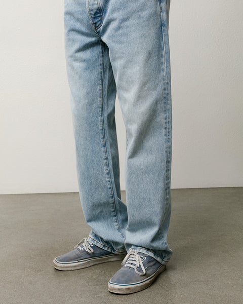 Slim Jean Denim in Light Wash Indigo, jeans unisex a taglio dritto in 100% cotone di Stüssy