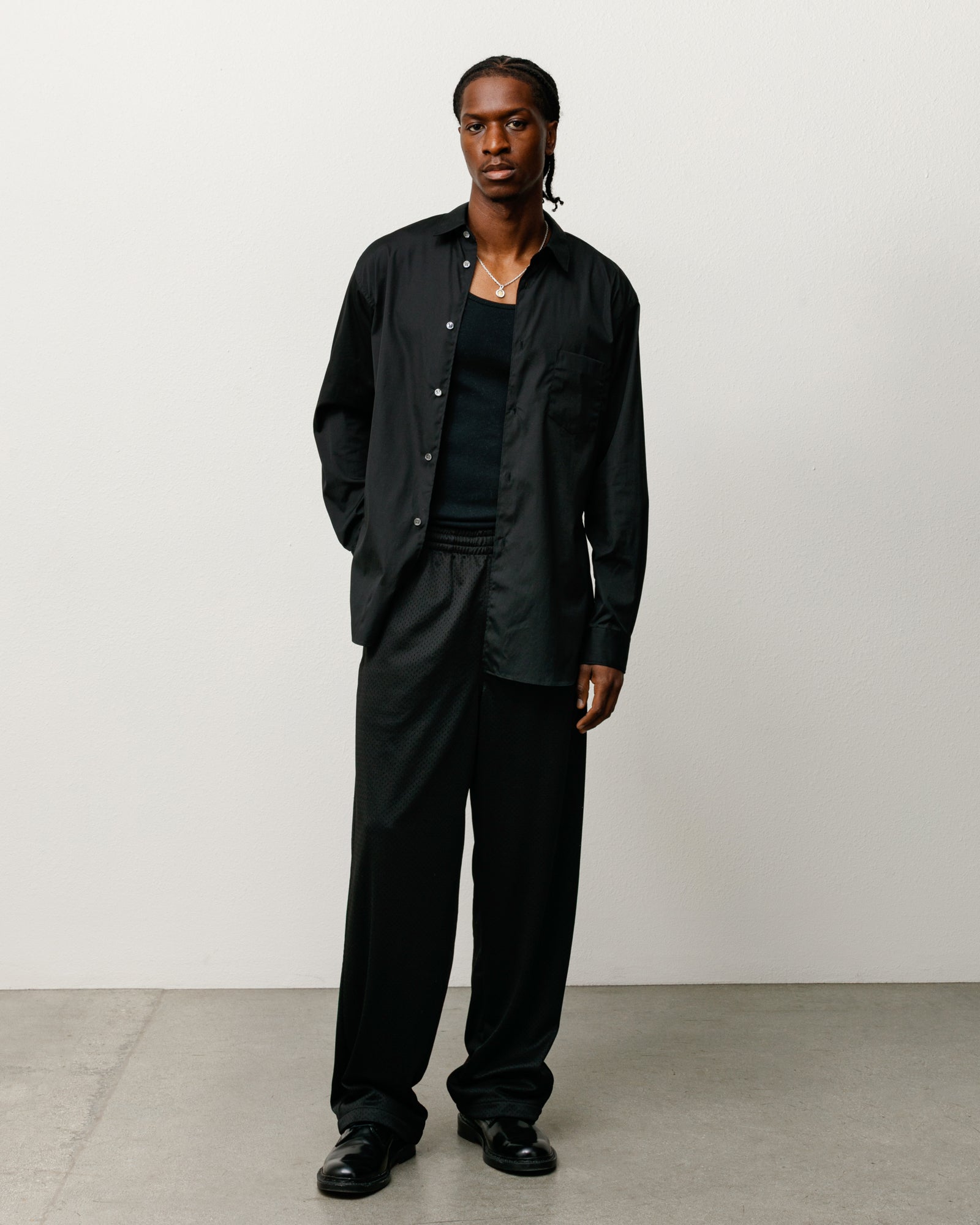 Mesh Track Pant Unisex Regular In Black