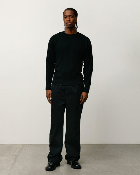 Beach Pant Cotton Twill Mens Regular In Black