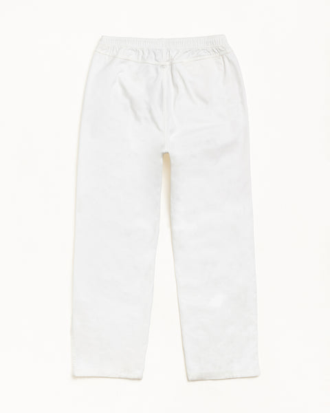 Beach Pant Cotton Twill Pantalones en el color Hueso, corte relajado con cintura elástica