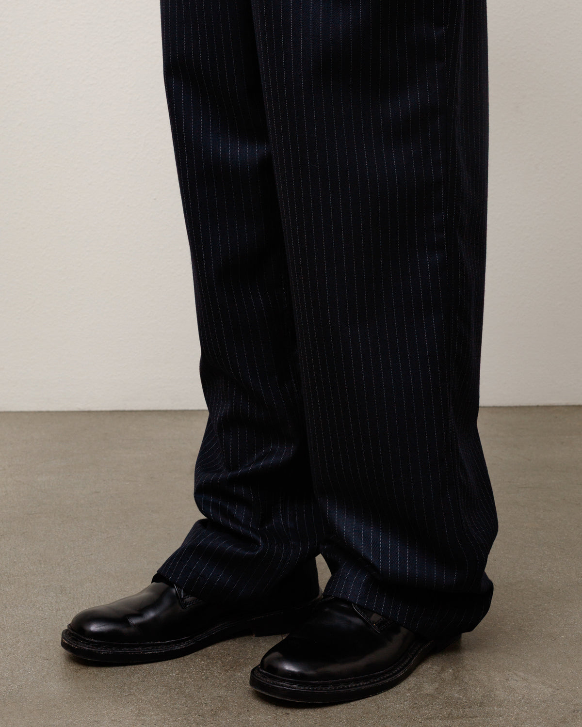 Beach Pant Dress Wool Unisex Regular In Navy Pinstripe