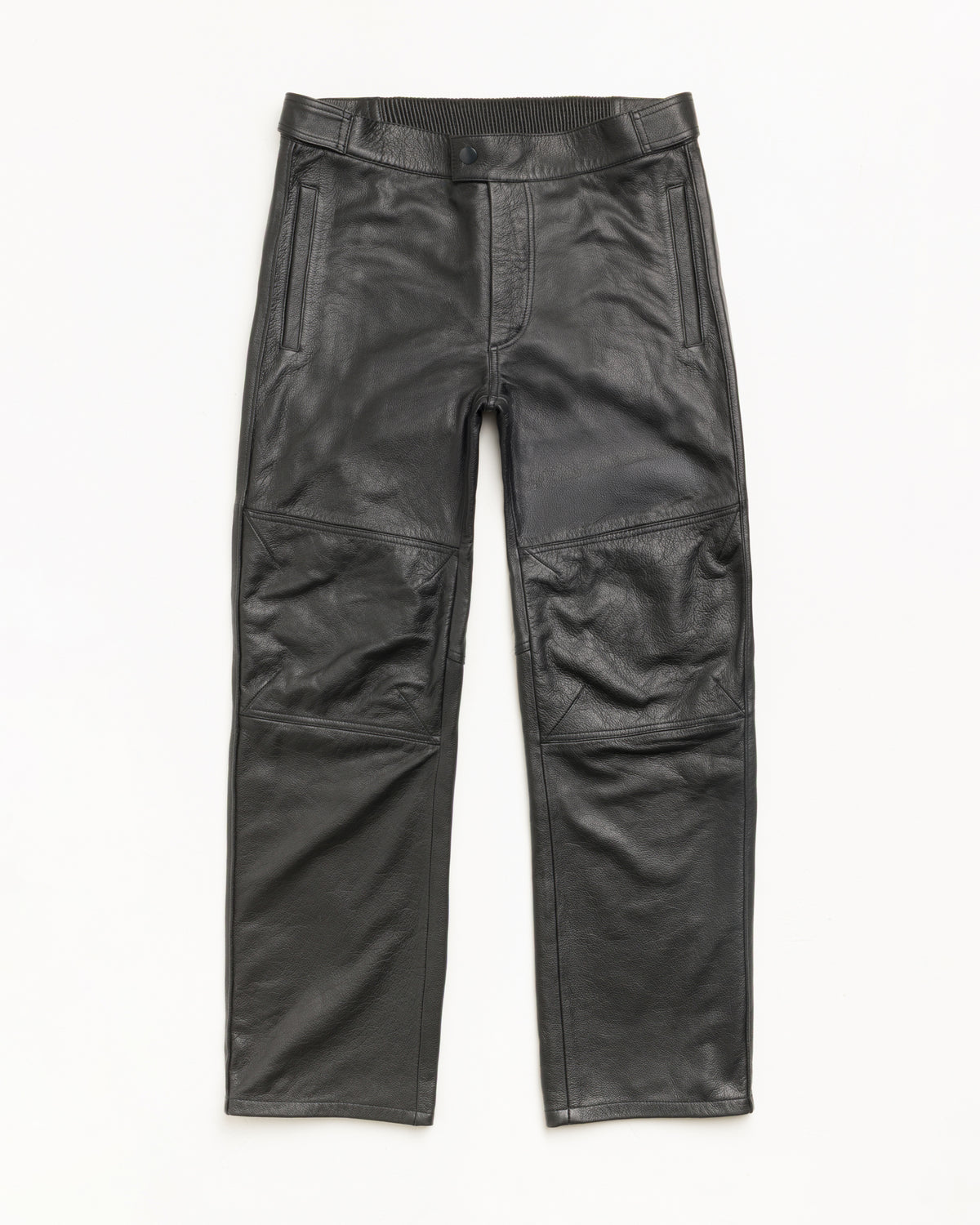 Leather Moto Pants Unisex Regular In Black