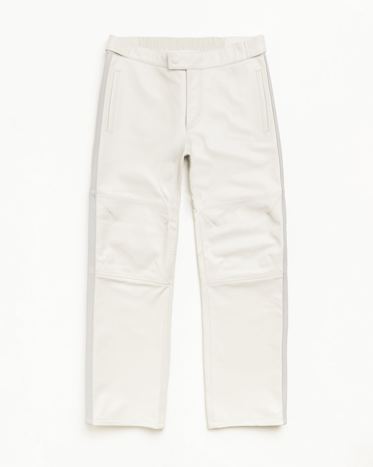 Leather Moto Pants Unisex Regular In Bone