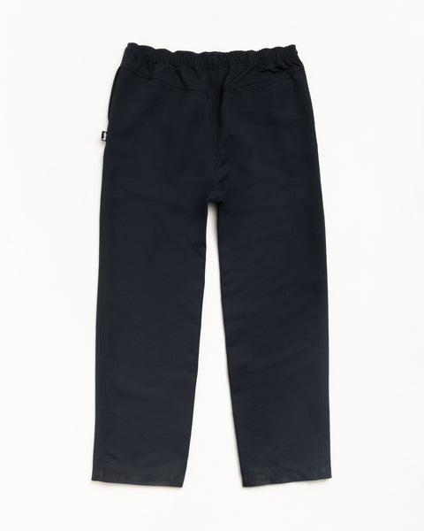 Pantaloni Beach Pant neri in twill di poliestere, fit rilassato, vita elastica e tasche laterali