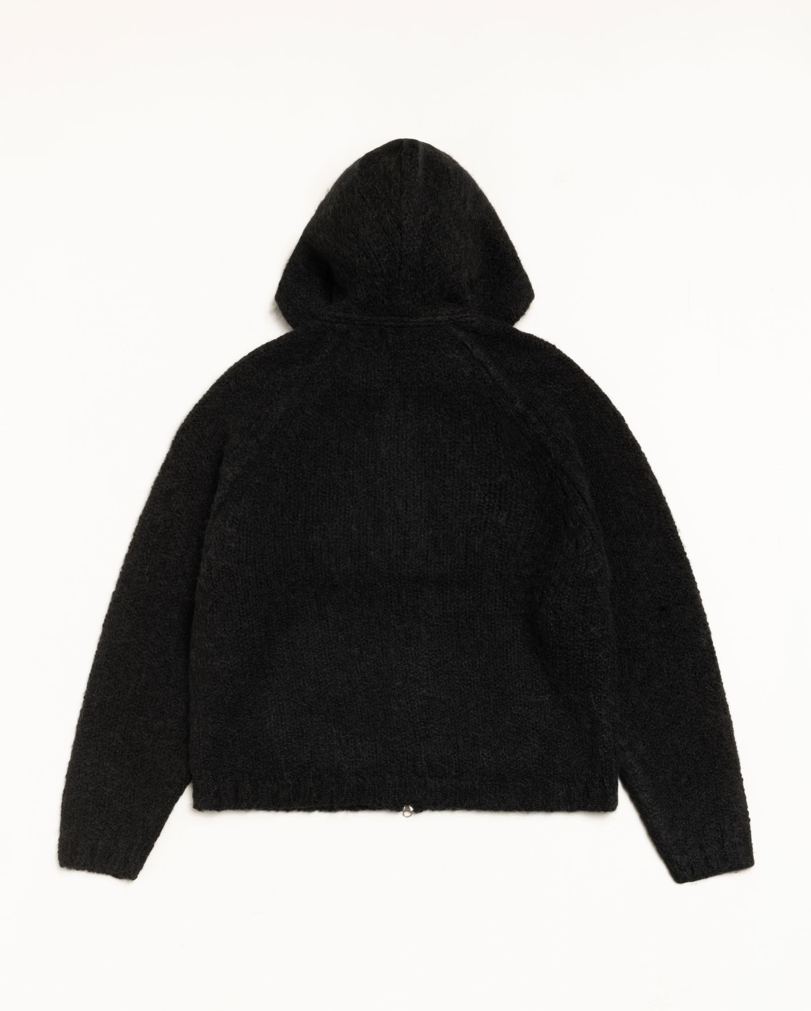 Chunky Sweater Zip Hood Mens Long Sleeve In Black