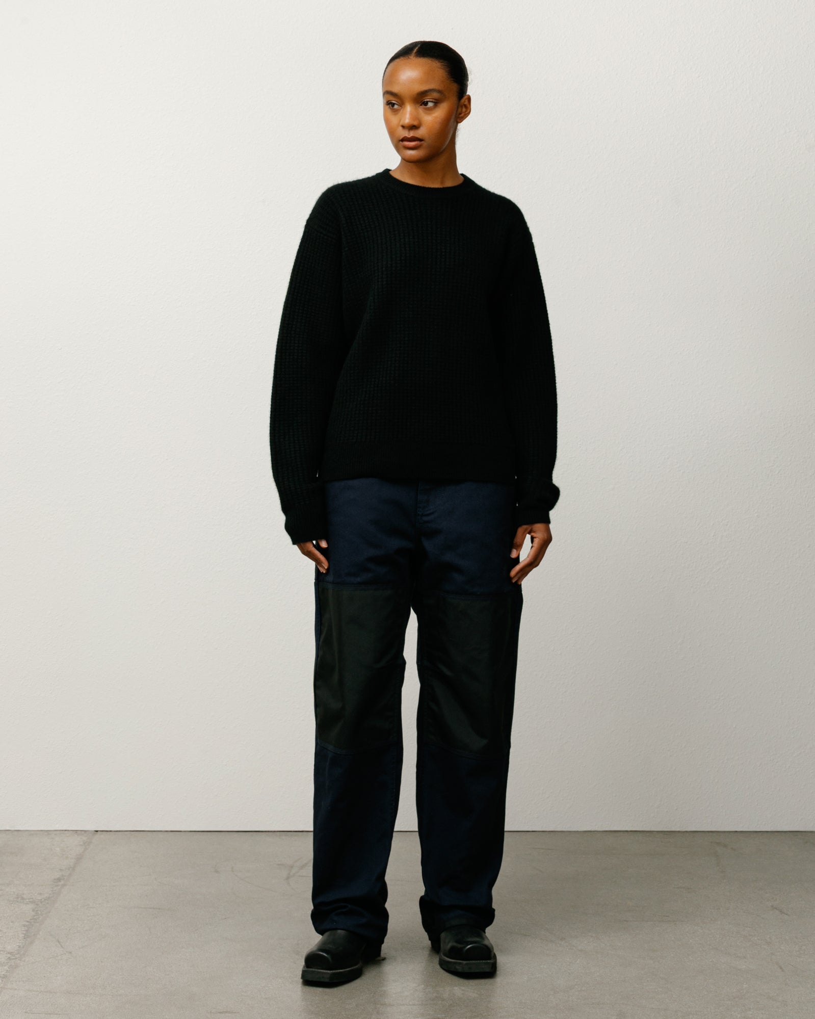Waffle Cashmere Sweater – Black | Tops & Knits | Stüssy Europe