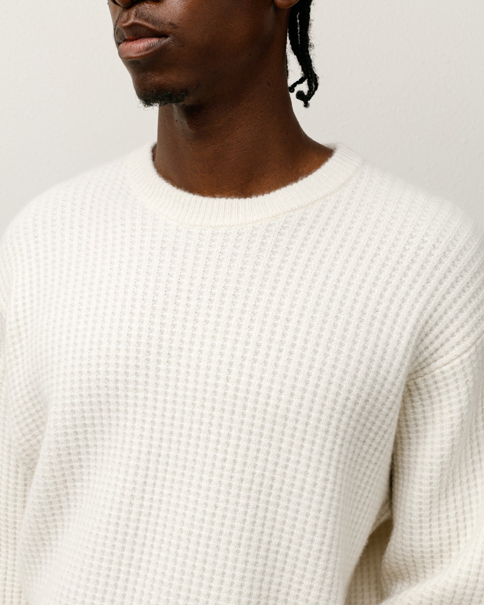 Waffle Cashmere Crew – Ivory | Sweaters & Knits | Stüssy Europe