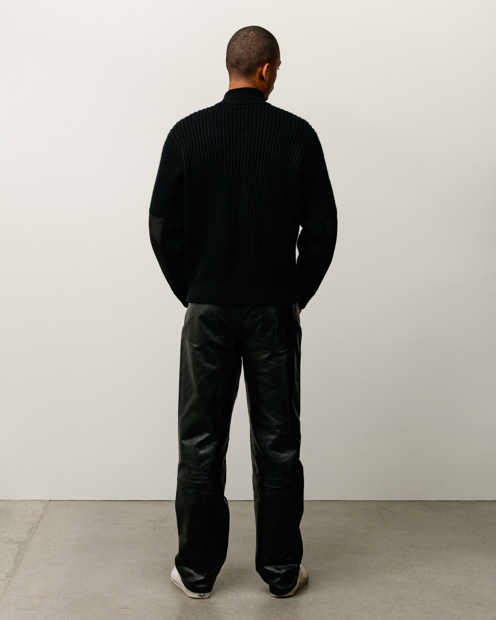 Military Patch Zip Sweater Mens Long Sleeve In Black